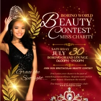Red Maximalist Beauty Contest Flyer Instagra Instagram-bericht template
