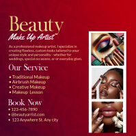 Red Maximalist Beauty Makeup Flyer  Instagram Post template