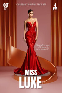 Red Maximalist Beauty Pageant Poster template