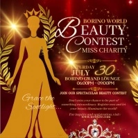 Red Maximalist Beauty Pageants  Instagram Post template