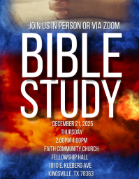 Red Maximalist Bible Study Flyer (us Letter) template