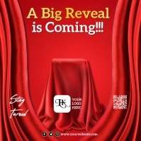 Red Maximalist Big Reveal Announcement  Square (1:1) template