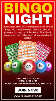 Red Maximalist Bingo Night Contest Invitation Instagram Story template