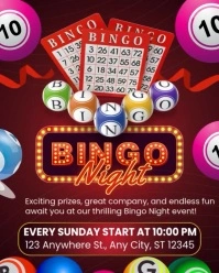 Red Maximalist Bingo Night  Instagram Portrait template