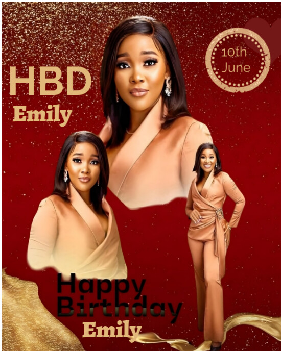 Red Maximalist Birth Day template Instagram Portrait | PosterMyWall