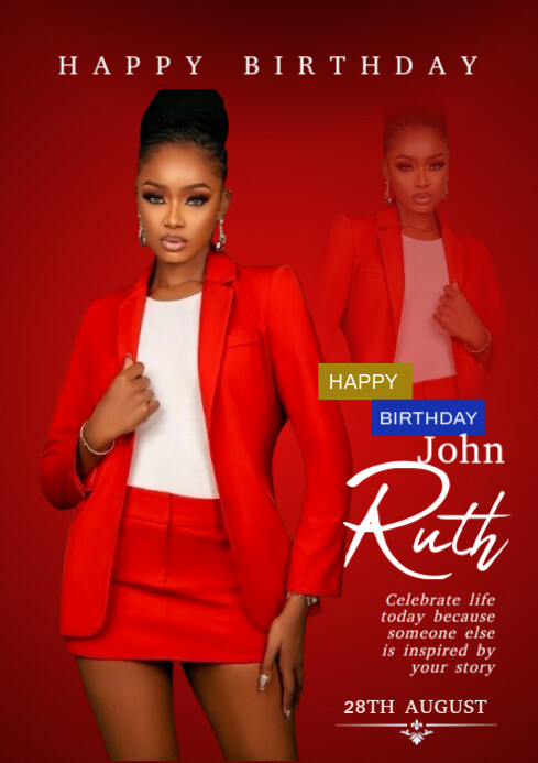 Copy of Red Maximalist Birthday Flyer A4 | PosterMyWall