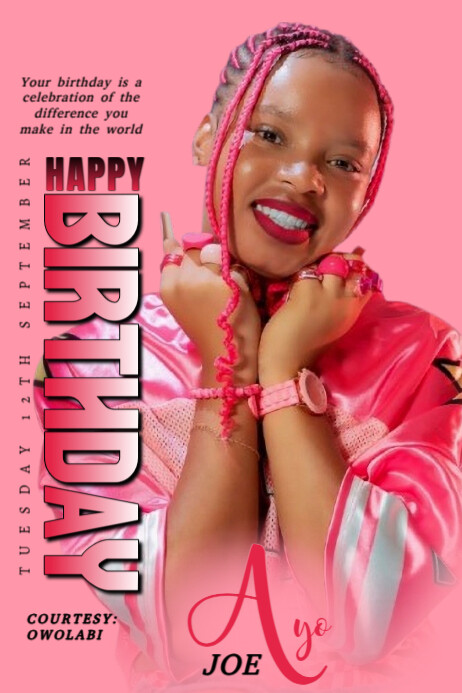 Copy of Red Maximalist Birthday Flyer Banner 4' × 6' | PosterMyWall