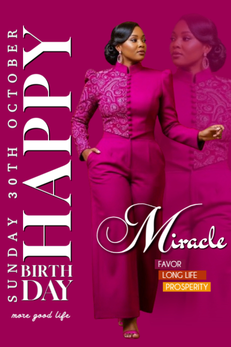 Copy of Red Maximalist Birthday Flyer Banner 4' × 6' | PosterMyWall