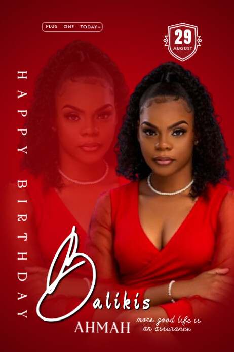 Copy of Red Maximalist Birthday Flyer Banner 4' × 6' | PosterMyWall