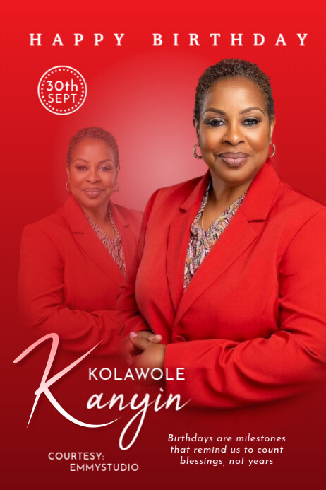Red Maximalist Birthday Flyer Banner 4' × 6' Template | PosterMyWall