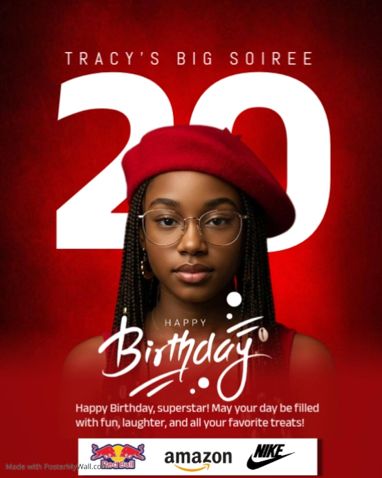 Red Maximalist Birthday Instagram Portrait Template | PosterMyWall
