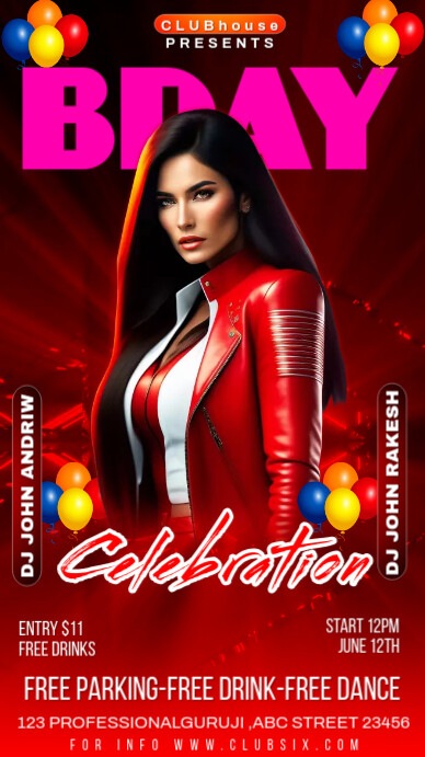 Copy of Red Maximalist Birthday Party Instagram Story | PosterMyWall