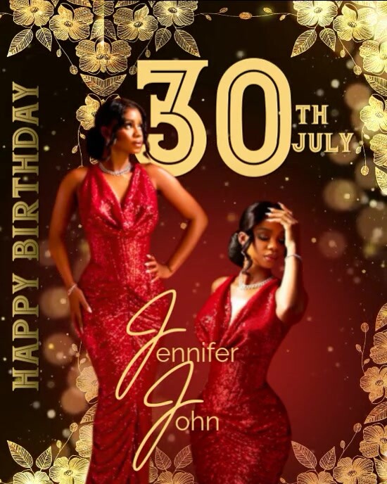 Red Maximalist Birthday Video Template Instagram Portrait | PosterMyWall