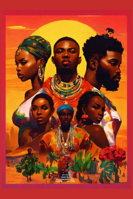 Red Maximalist Black Culture Poster Template | PosterMyWall