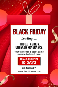 Red Maximalist Black Friday Deals Poster template