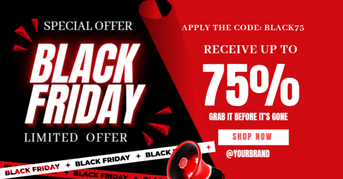 Red Maximalist Black Friday  Facebook Event Cover template