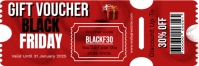Red Maximalist Black Friday Gift Coupon Sale Voucher Email Header E-Mail-Überschrift template