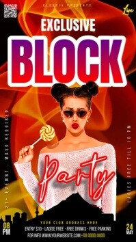 Red Maximalist Block Night Party Instagram Story template