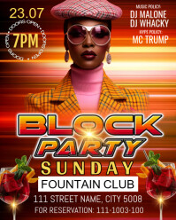 Red Maximalist Block Party Ads Instagram Portrait template
