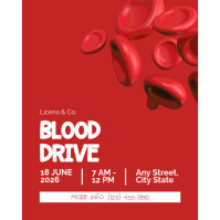 Red Maximalist Blood Drive Instagram Post template