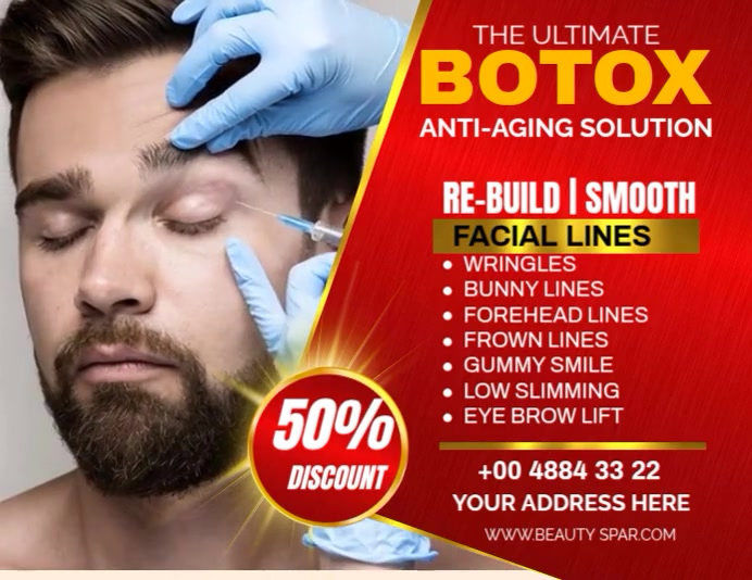 Red Maximalist Botox Flyer (us Letter) Template | PosterMyWall