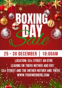 Red Maximalist Boxing Day A5 template