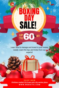 Red Maximalist Boxing Day Flyer Tumblr Graphic template