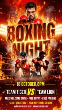 Red Maximalist Boxing Match Instagram Story template