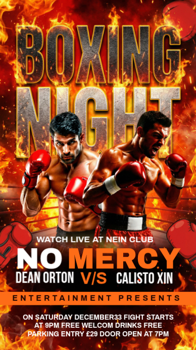Red Boxing Match Facebook Story Template | PosterMyWall