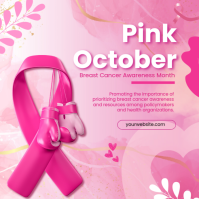 Red Maximalist Breast-cancer-pink-month-awareness-post Instagram Post template