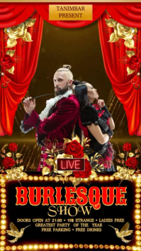 Red Maximalist Burlesque 2025 Event Instagram Story Instagram-Story template