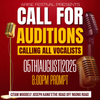 Red Maximalist Call For Audition Instagram Post template