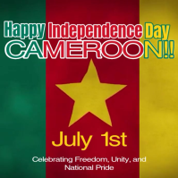 Red Maximalist Cameroon Independence Day  Instagram Post Instagram-Beitrag template