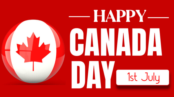 Red Maximalist Canada Day Youtube Thumbnail template