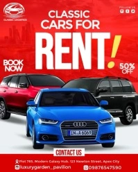 Red Maximalist Car Lease Offer Template  Instagram Portrait