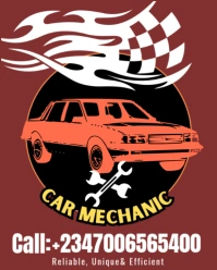 Red Maximalist Car Mechanic Pro Instagram Portrait template