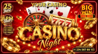 Red Maximalist Casino Night Event Digital Display Video template