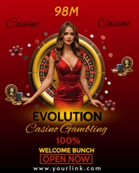 Red Maximalist Casino Online Gambling Bunus Offer  Instagram Portrait template