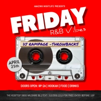 Red Maximalist Cassette Tape Flyer Instagram Post template