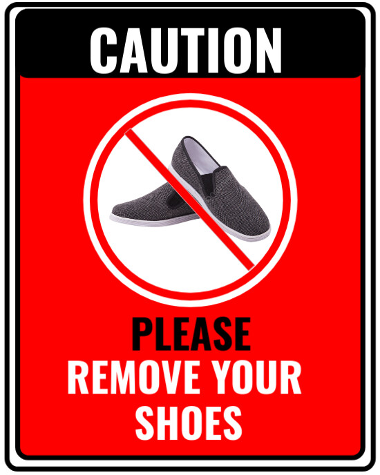 Red Maximalist Caution: Please Remove Your Shoes  Instagram Portrait template