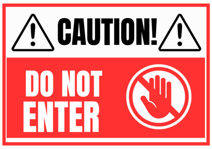 Red Maximalist Caution  A4 template