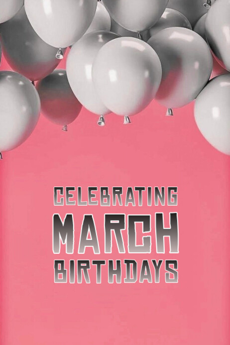Copy of Red Maximalist Celebrating March Birthdays Banner 4' × 6 ...