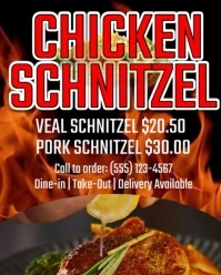Red Maximalist Chicken Schnitzel  Instagram Portrait template