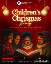 Red Maximalist Children's Christmas Party Templates  Instagram Portrait