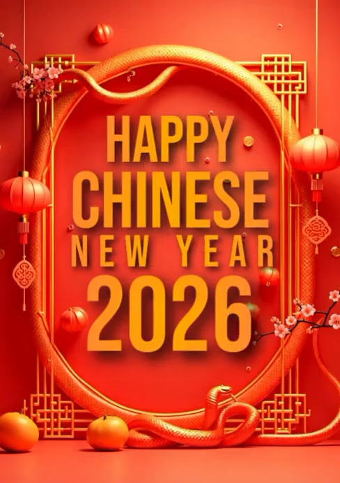 Plantilla de Red Maximalist Chinese New Year A4 | PosterMyWall