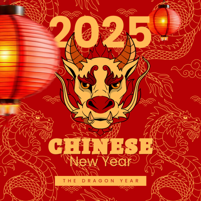 Copy of Red Maximalist Chinese New Year Flyer Design Instagram Post ...