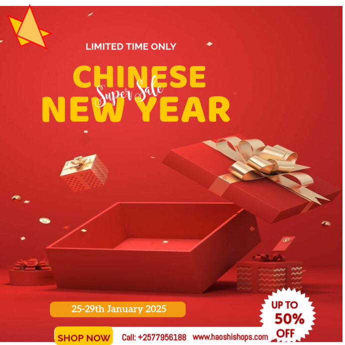 Plantilla de Red Maximalist Chinese New Year Instagram Post | PosterMyWall