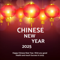 Red Maximalist Chinese New Year Instagram Post Template | PosterMyWall