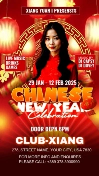 Red Maximalist Chinese New Year Instagram Story template