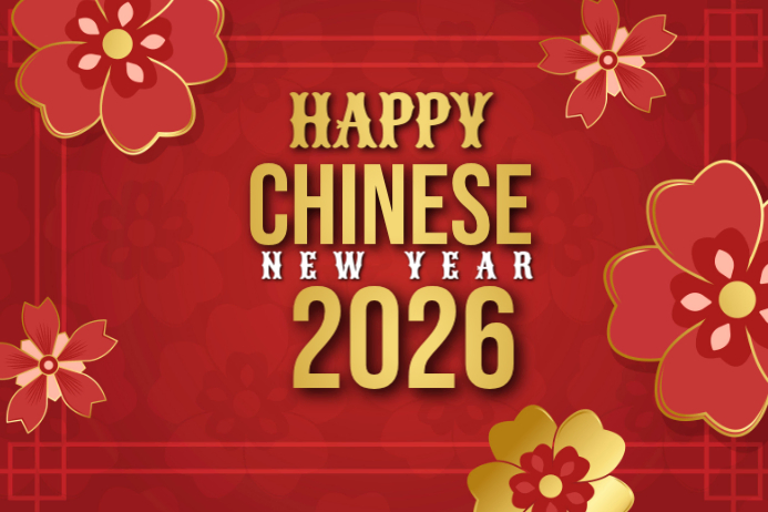 Red Maximalist Chinese New Year Poster Template | PosterMyWall
